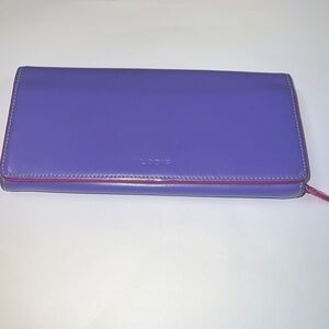 Lodis Audrey Checkbook Clutch Long Wallet Lilac/Rose